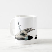 D20 und Drache-Schädel Kaffeetasse (Vorderseite Links)