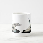 D20 und Drache-Schädel Kaffeetasse (Mittel)