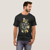 D20 Würfel der Druiden Blume Tabletop RPG T-Shirt (Vorne ganz)