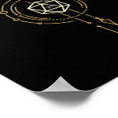 D20 Würfel des Ranger Minimalistisch Tabletop RPG Poster (Ecke)