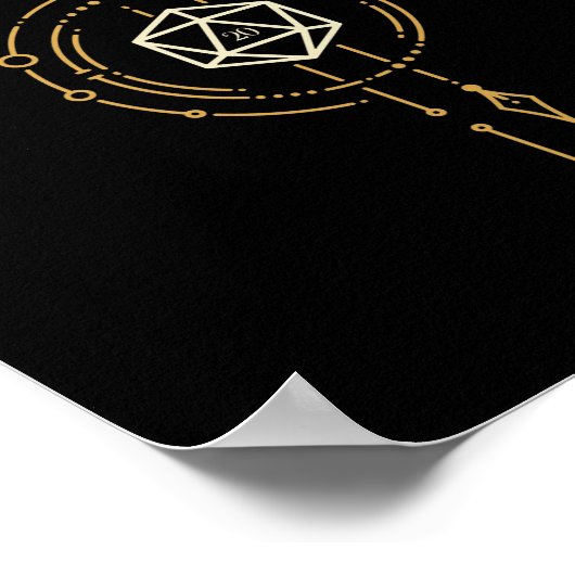 D20 Würfel des Ranger Minimalistisch Tabletop RPG Poster (Ecke)
