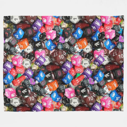 d20-Würfel Fleecedecke (Vorderseite (Horizontal))