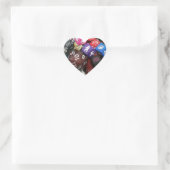 d20 Würfel Herz-Aufkleber (Tasche)