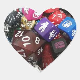 d20 Würfel Herz-Aufkleber