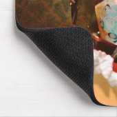 D20 Würfel im Herbst farbige Blätter Mousepad (Ecke)