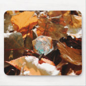 D20 Würfel im Herbst farbige Blätter Mousepad (Vorne)