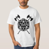 D20 Würfel mit Axt T-Shirt (Vorderseite)