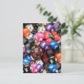 d20 Würfel Postkarte (Stehend Vorderseite)