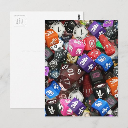 d20 Würfel Postkarte (Vorne/Hinten)