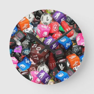 d20 Würfel Runde Wanduhr