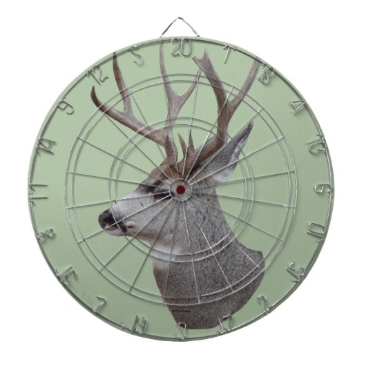 D27 Mule Deer Buck Head Dartscheibe (vorne)