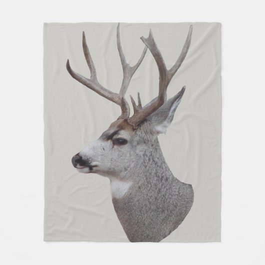 D27 Mule Deer Buck Head Fleecedecke (Vorderseite)