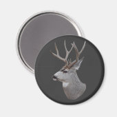 D27 Mule Deer Buck Head Magnet (Vorderseite/Rückseite)