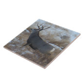 D28 Mule Deer Buck Running Fliese (Seite)