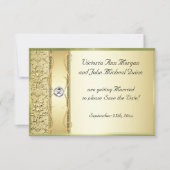 D2 Gold auf der Gold Damask Save the Date Karte (Vorderseite)