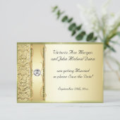 D2 Gold auf der Gold Damask Save the Date Karte (Stehend Vorderseite)