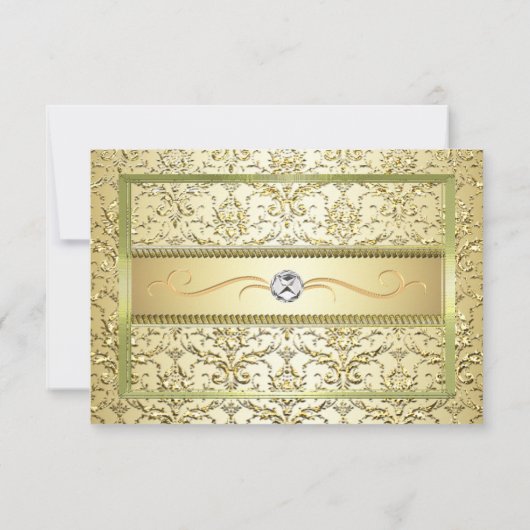 D2 Gold auf der Gold Damask Save the Date Karte (Rückseite)