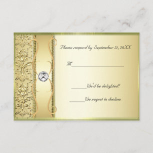 D2 Gold auf Gold Damaskus RSVP-Karte RSVP Karte