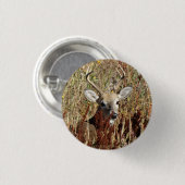 D31 Weiß-angebundene Rotwild in den Unkräutern Button (Vorne & Hinten)