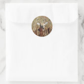 D31 Weißschwanzhirsche im Unkraut Runder Aufkleber (Tasche)