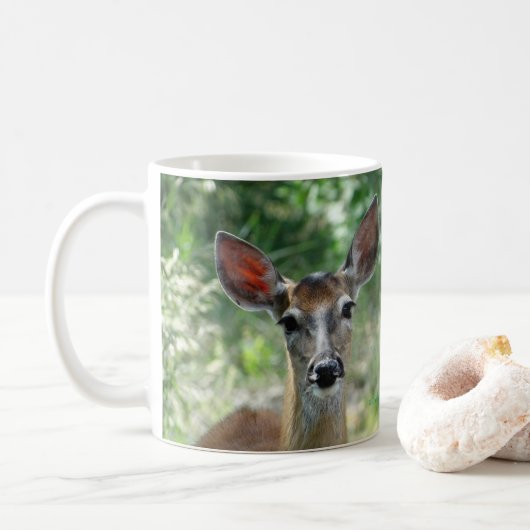 D33 Weißschwanz-Hirsche-Tasse Kaffeetasse (Mit Donut)