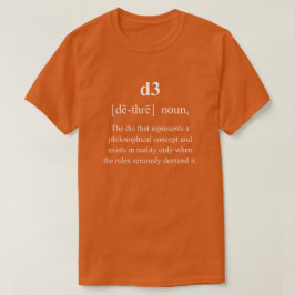 d3 Lustige Würfel Definition mit weißem Text Gamin T-Shirt