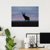 D3 Mule Dee Sunrise Buck Poster (Heimbüro)
