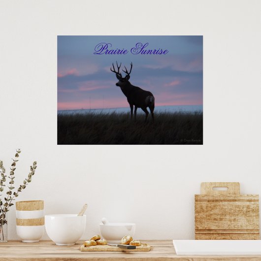 D3 Mule Dee Sunrise Buck Poster (Küche)