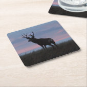 D3 Mule Deer Buck Sunrise Buck Rechteckiger Pappuntersetzer (angewinkelt)