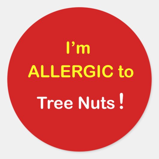 d5 - Ich bin allergisch - TREE NUTS. Runder Aufkleber (Vorderseite)