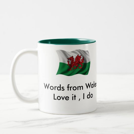 D6G Wort von Wales-Tasse Zweifarbige Tasse (Links)