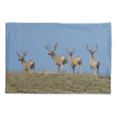 D9 Mule Deer Bucks in Velvet Sky Lined Kissenbezug (Rückseite)