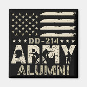 D-214 Militärische US-Flag Veteran der Armee Alumn Magnet (Vorne)