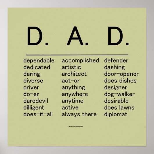 D.A.D. Father's Day Poster (Vorne)