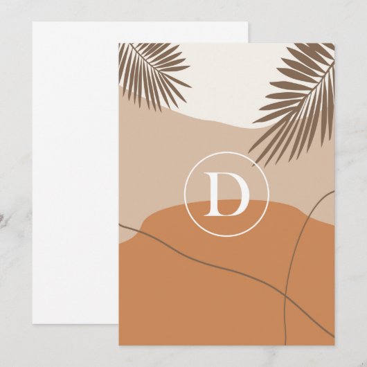 D - Abstraktes Design der Anfangsbuchstaben D Einladung (Vorne/Hinten)