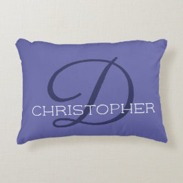D Anfangs Personalized Name Blue Trendy Dekokissen