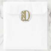 D-Aufkleber für Monogramm Runder Aufkleber (Tasche)
