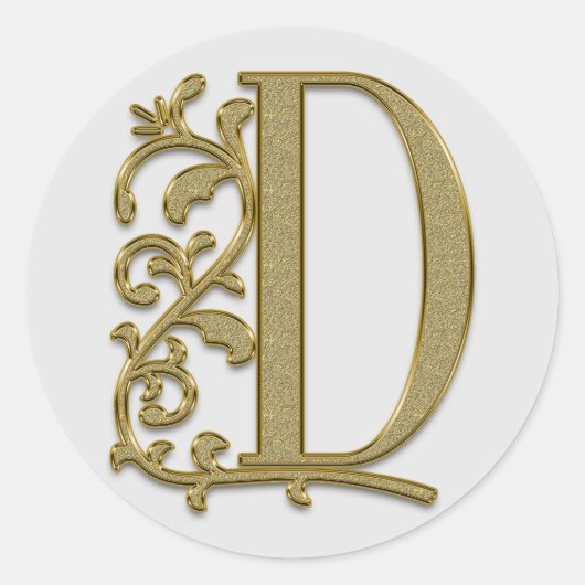 D-Aufkleber für Monogramm Runder Aufkleber (Vorderseite)