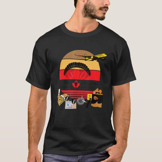D B Cooper Mystery Man Hijack Skydive 1971 T-Shirt (Vorderseite)