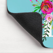 D Buchstabe Anfangs Monogramm Floral Benutzerdefin Mousepad (Ecke)