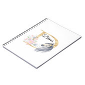 D Buchstabe personalisierte Bezeichnung Monogramm Notizblock (Linke Seite)