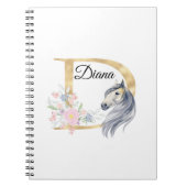 D Buchstabe personalisierte Bezeichnung Monogramm  Notizblock (Vorderseite)