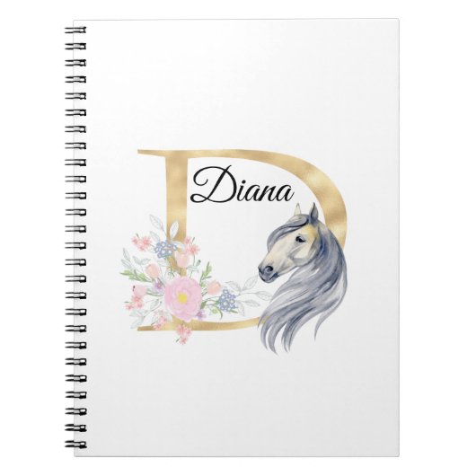 D Buchstabe personalisierte Bezeichnung Monogramm Notizblock (Vorderseite)