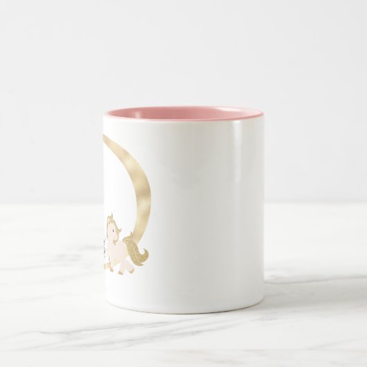 D Buchstabe personalisierte Bezeichnung Monogramm Zweifarbige Tasse (Mittel)