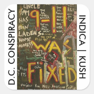 D.C. CONSPIRACY INDICA KUSH QUADRATISCHER AUFKLEBER