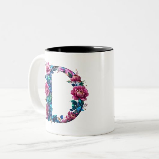 D Coffee Tasse - Blumendesign für Geschenke (Vorderseite Links)