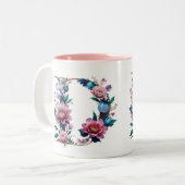 D Coffee Tasse - Blumendesign für Geschenke (Vorderseite Links)