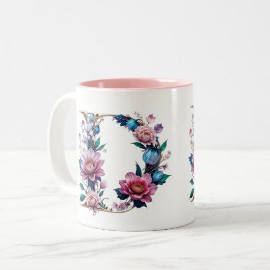 D Coffee Tasse - Blumendesign für Geschenke (Vorderseite Links)