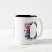 D Coffee Tasse - Blumendesign für Geschenke (VorderseiteRechts)