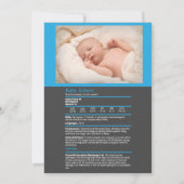 D&D Baby Birth Ankündigung Blue Boy (Rückseite)